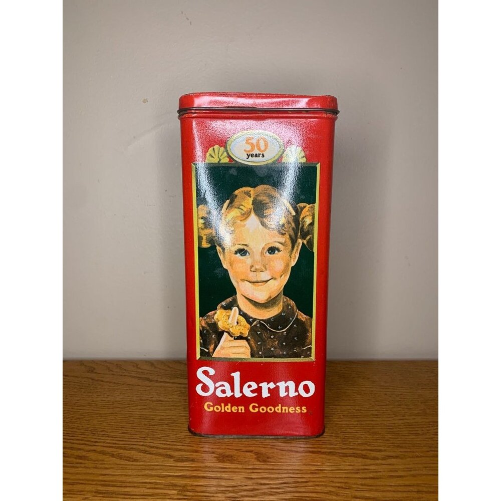 Vintage Collectible Salerno Golden Goodness Cookie 50 Years Tin